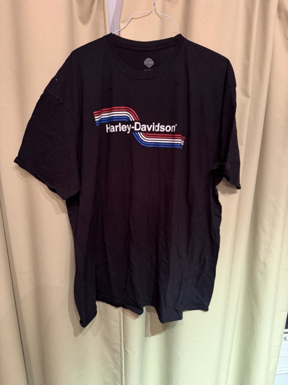 Harley Davidson T-shirt Retro Stripe Black Men’s Size 3XL